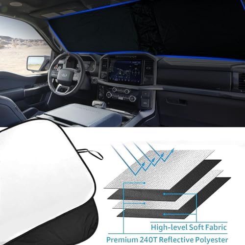 Foldable Front Windshield Sunshade fit for Ford F150 Accessories 2021-2026 - Image 5