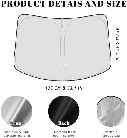 Car Windshield Sun Shade for Honda 2016-2022 HR-V Accessories (OEM Design) Reflective Foldable Heat Insulation Sunshade for Ultimate Protection - Image 5