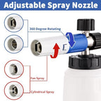 FENG PAI Foam Cannon for Pressure Washer with Dual Connector Accessory & 7 Sprayer Nozzles, Dual Lance Soap Cannon, Double Tip Soap Attachment for Foam Blaster, 1/4" Quick Connect, 3600 PSI (White) - Image 5