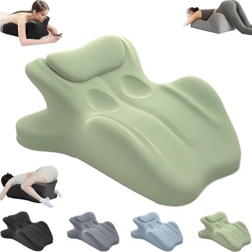 Couples Pillow, 27° Lift Ergonomic Memory Foam Cushion for Intimacy, Lumbar Neck Support Pillow for Home Bedroom (Green) by Unknown