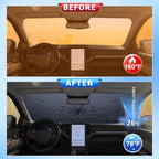 for Windshield Sunshade Umbrella 2019-2026 Ford Ranger, Custom Fit Windshield Sun Protector Cover, 6-Layer Heat-Resistant Fabric, Ultra-Strong Fiberglass Frame, Quick Setup (for 2019-2026 Ranger) - Image 2