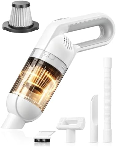 Handheld Vacuum Cleaner, 20000 Pa Car Vacuum Cordless White by ZXINYUAN
