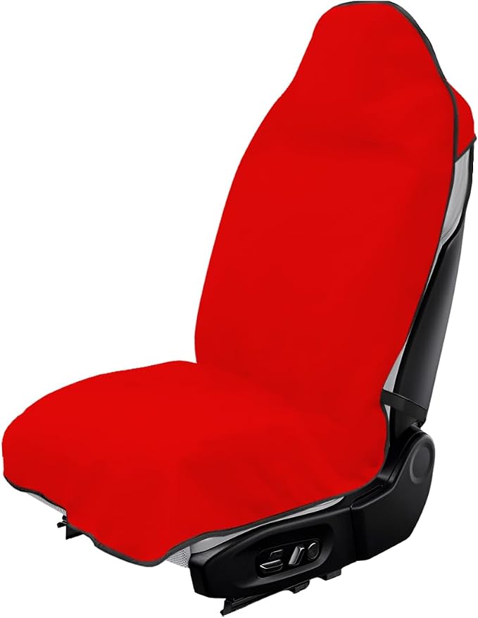 Car Towel Seat Cover, Waterproof Non-Slip Front Seat Protector for Post Gym Workout Beach Hiking, Sweatproof Washable Bucket Seat Protective Cover for Car SUV Truck Sedan (Red) by Unknown