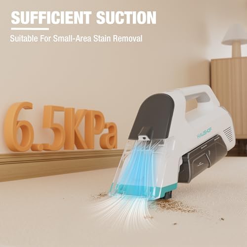 HAUSHOF 12V Cordless Handheld Carpet Cleaner, 6.5KPa Suction - Image 3