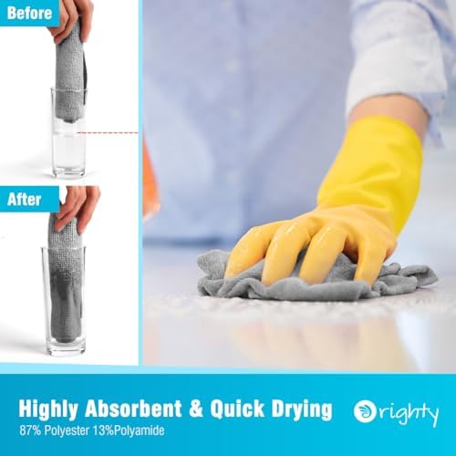 Orighty Microfiber Cleaning Cloth Bulk, 50 Pack Shop Towels 12x12 in, Grey - Image 3