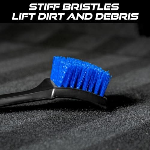 Viking Carpet Cleaning and Scrub Brush for Floor Mats, Cleaning Brush for Car Interior and Home, Black and Blue, 8.3 inch x 2.5 Inch (Pack of 3) - Image 2