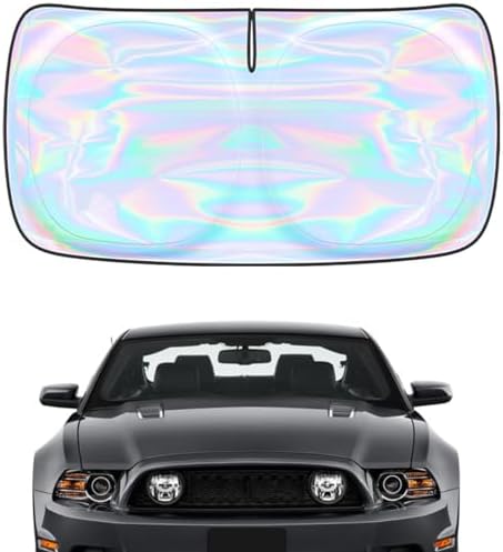 Windshield Sun Shade for Ford Mustang 2008-2014 - 4 Layers Sunshade Compatible with Ford Mustang Foldable Front Window Sunshade Sun Visor Protector Block UV Rays Keep Your Car Cooler Car Accessories by Unknown