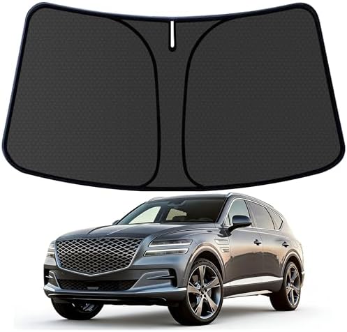 G e n e s i s GV80 Customized Windshield Sun Shade for 2021 2022 2023 2024 2025 2026 GV80 Front Window Sunshade Visor Protector Foldable Blocks UV Rays Keep Car Cooler Accessories by aatoppus