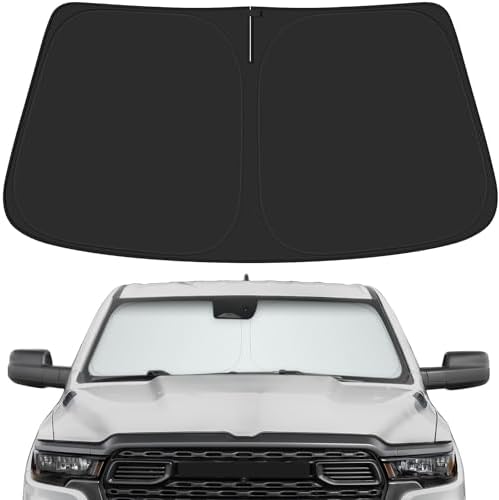 Car Windshield Sun Shade for Dodge 2019-2025 2026 RAM 1500 Accessories (OEM Design) Reflective Foldable Heat Insulation Sunshade for Ultimate Protection by Unknown