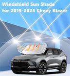 Windshield Sun Shade for 2019-2025 Chevrolet/Chevy Blazer, 4-Layer 240T Foldable UV Block Car Accessory to Cool Interior - Image 2