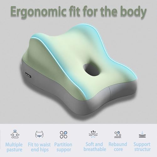 Couples Pillow for Intimacy, Ergonomic Bumpy Position Butt Cushion, Discreet Memory Foam Support Pillow for Couples (Blue Gray) - Image 4