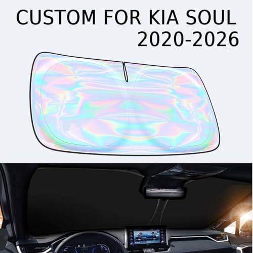 for Kia Soul 2020-2025 2026 Windshield Sun Shade Cover - Custom Fit Kia Soul 4-Layer Sunshade Foldable Front Window Sunshade Sun Visor Protector Block UV Rays Keep Your Car Cooler Car Accessories - Image 2