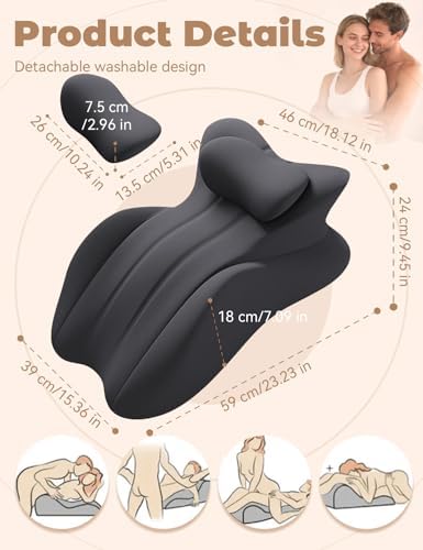 27 Degree Intimacy Pillow= Just the Right Lift, Ergonomic Memory Foam Intimacy Comfort Pillow Hip & Back Support, All Perfect Position Easily Postures Wedge Pillow (Grey) - Image 7