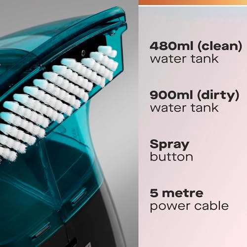 Hausmeister Hydroflex Carpet Cleaner Machine, Upholstery Cleaner Machine for Couch, Car Seats & Pet Stains, 500W Powerful Handheld Deep Cleaner with 3 Brush Heads (Machine Only) - Image 6