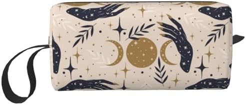 Boho Magic Celestial Makeup Bag for Women | Small Travel Cosmetic Pouch with Zipper, Compact Makeup Organizer Bag for Purse, Toiletries, Skincare & Daily Essentials by OLUSENMO