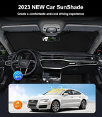 Custom Sunshade Windshield Sun Shade for 2018-2023 2024 2025 2026 Audi Q5 Q8 SUV Accessories Front Window Shades Cover for Windshield Sun Visor Screen Foldable 2 Layers 210T Protector Blocks UV Rays - Image 2