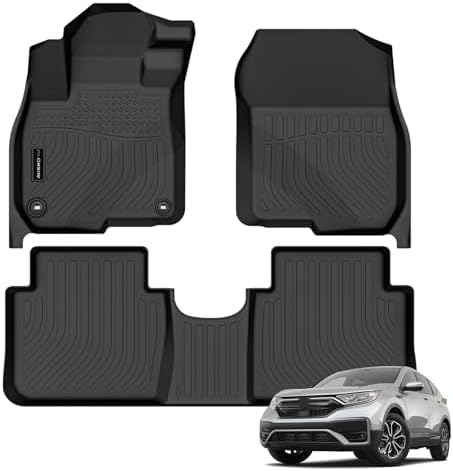 AUXKO All Weather Floor Mats for Honda CR-V 2017-2022 | High Wall,All-Weather,All Season,Odorless,Anti Slip,Rain&Salt Resistant,TPE Material,Black,Accessories,Pet Friendly by AUXKO