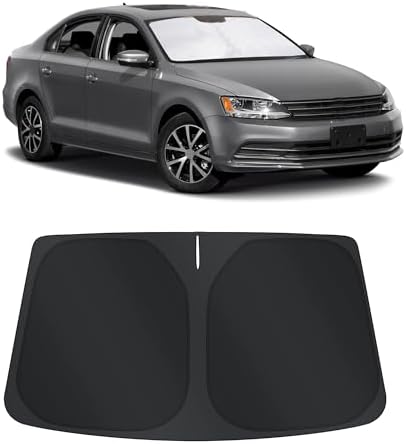 TINGLU Sun Shade for Volkswagen VW Golf MK7 2013-2018 Accessories Windshield Sun Shade Window Shade UV Rays Protection Sun Visor Cover with Steering Wheel Sunshade Storage Bag by TINGLU