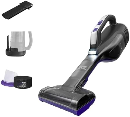 BLACK+DECKER dustbuster Reveal Pet Hair Vacuum, Hand Held Vacuum Cordless Portable for Home and Car, Rechargeable, LED Light, Powerful Suction, Includes Pet Brush and Crevice Tool (HLVD320BP07) by Unknown