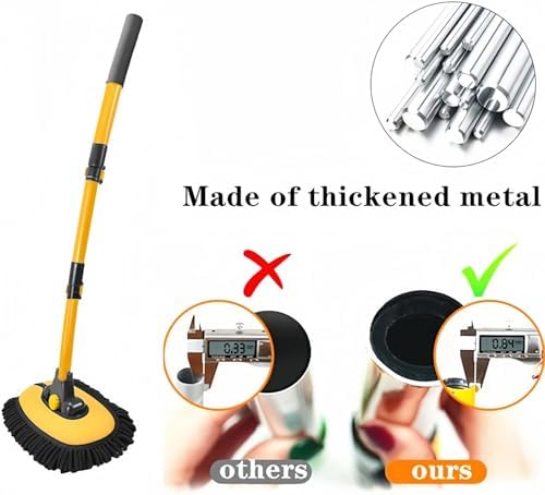 BMLEI Car Wash Brush with Long Handle, Cleaning Mop Car Wash Kit,Yellow - Image 3