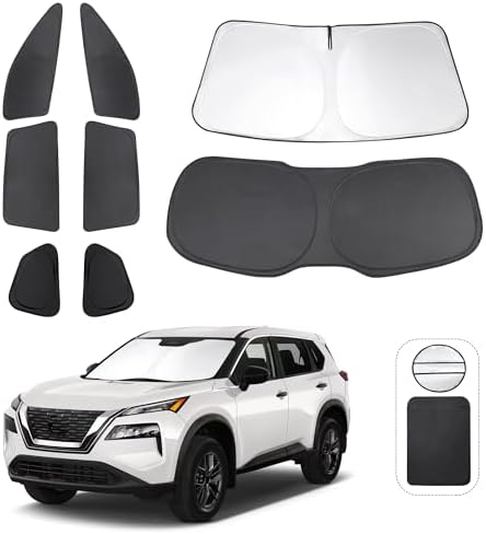 TINGLU Window Shades for Nissan Rogue 2021-2025 2026(NOT for Rogue Sport) Accessories Car Side Full Windows Cover Camping Rear Triangular Windshield Sun Shade Sun UV Rays Privacy Protection 8PCS by TINGLU