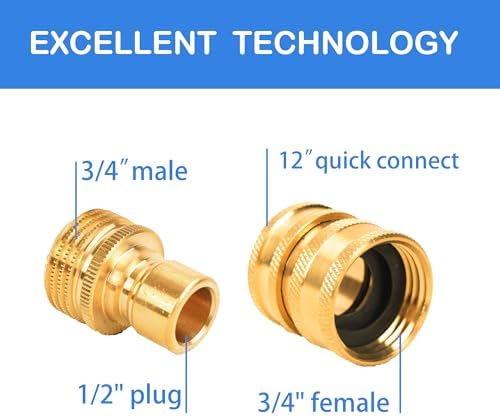 Hourleey Pressure Washer Adapter Set, Quick Disconnect Kit with M22 Metric Male Thread Quick Connector, M22 Swivel to 3/8'' Quick Connect, 3/4" to Quick Release, M22 to M22 Convert, 9 Pack - Image 3