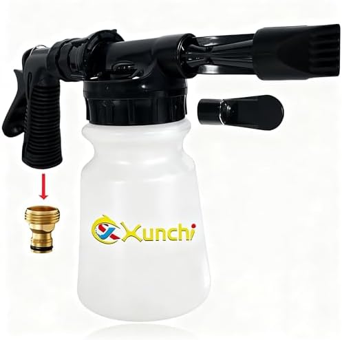 Foam Gun Car Wash Gun, Foam Blaster Equips 3/4" Universal Garden and Quick Connector (Connects to Any Garden Hose) for Watering Plants, Lawn, Patio, Car Wash, Cleaning by XUNCHI