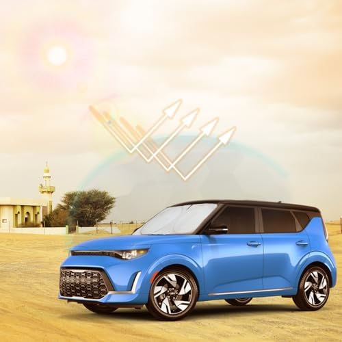 INSAUTO for Soul Windshield Sun Shade Window Sunshade Custom-fit 2020-2026 Kia Soul Wagon Windshield Cover Foldable Sun Visor Thicken 4-Layer Reflective Protector Block UV Rays Car Accessories - Image 3