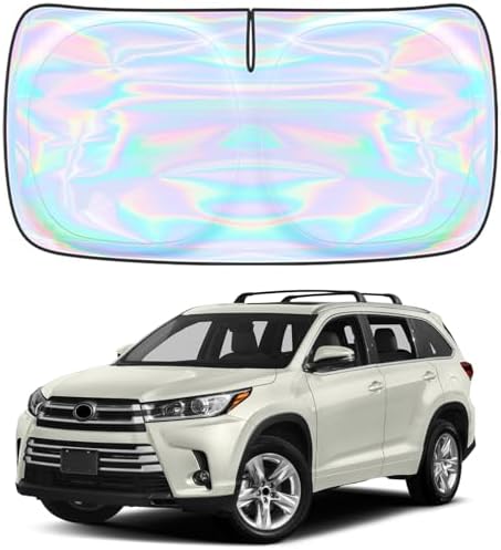 Windshield Sun Shade for Toyota Highlander 2014-2018 2019-4 Layers Sunshade Compatible with Toyota Highlander Foldable Front Window Sunshade Sun Visor Protector Block UV Rays Keep Your Car Cooler by Unknown