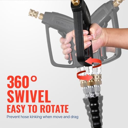 YAMATIC Short Pressure Washer Gun with Stainless Steel 3/8" QC 4000 PSI - Image 2