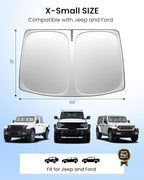 REEVAA Car Windshield Sun Shade for Jeep Wrangler, XS (60''L x 21''W) - Image 5