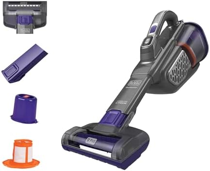 BLACK+DECKER dustbuster furbuster Pet Hair Vacuum with Motorized Pet Hair Brush, Handheld Vacuum Cordless for Home and Car, Rechargeable, Portable, Powerful Suction, AdvancedClean (HHVK515JP07) by Unknown