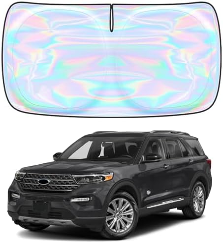 Windshield Sun Shade for Ford Explorer 2020-2023 2024 2025 2026-4 Layers Sunshade Compatible with Ford Explorer Foldable Front Window Sunshade Sun Visor Protector Block UV Rays Keep Your Car Cooler by Unknown