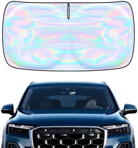 Windshield Sun Shade for Audi Q7 2016-2024 2025 2026-4 Layers Sunshade Compatible with Audi Q7 Foldable Front Window Sunshade Sun Visor Protector Block UV Rays Keep Your Car Cooler Car Accessories by Unknown