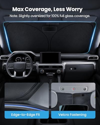 REEVAA Car Windshield Sun Shade for Toyota Tacoma 2026 - Image 5