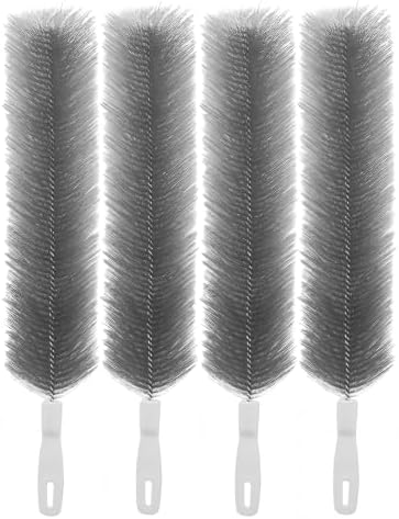 Fan Cleaner Brush with Bendable Microfiber Head, Washable & Reusable Dust Remover, ldeal for Fans Air Conditioning, Car Vents & Curtain (Grey 4PCS) by UUJQAC