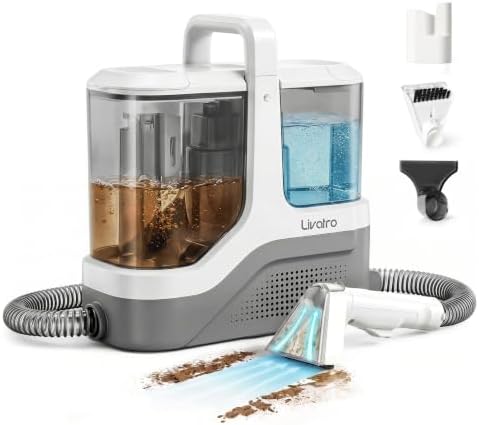 Livatro Portable Carpet Upholstery Cleaner Machine with 2.3L+1.3L Dual Tank by Livatro
