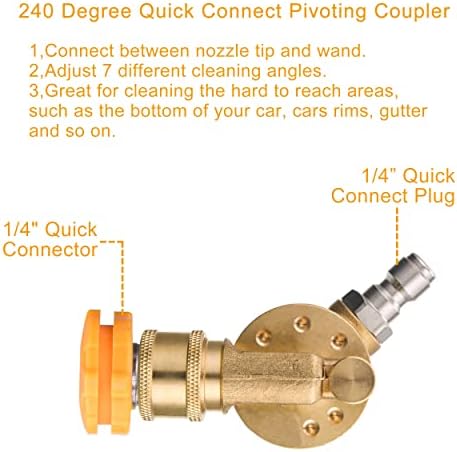 FIXFANS Pressure Washer Pivoting Coupler, Gutter Cleaner Attachment - Image 2