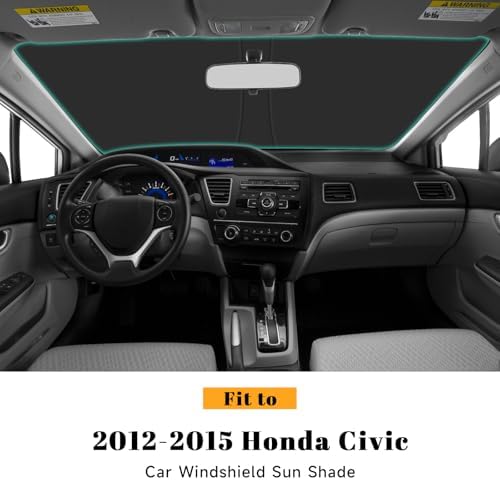 Car Windshield Sun Shade for Honda 2012-2015 Civic Accessories (OEM Design) Reflective Foldable Heat Insulation Sunshade for Ultimate Protection - Image 2