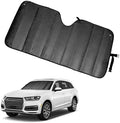 Car Window Shades, Front Window Sunshade Cover, Keep Vehicle Cool, Foldable Blocks Car Accessories (Black, 57x27In) by Unknown