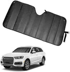 Car Window Shades, Front Window Sunshade Cover, Keep Vehicle Cool, Foldable Blocks Car Accessories (Black, 57x27In) by Unknown