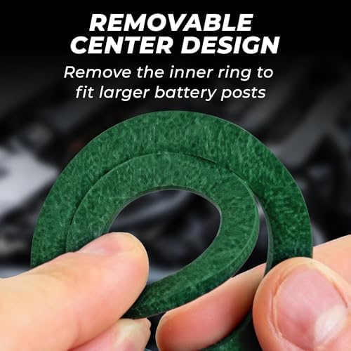 LotFancy Battery Terminal Cleaners (2 pcs), Plus 12 pcs Battery Terminal Anti-Corrosion Fiber Washers (6 Red & 6 Green) for Car Marine RV - Image 7