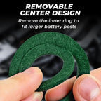 LotFancy Battery Terminal Cleaners (2 pcs), Plus 12 pcs Battery Terminal Anti-Corrosion Fiber Washers (6 Red & 6 Green) for Car Marine RV - Image 7