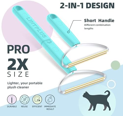 Pro Plus Adjustable-Length LINTPLUS Pet Hair Remover – Compact & Extended Handle Modes, Safe for Furniture, Cars, Carpets & Delicate Fabrics - Image 2