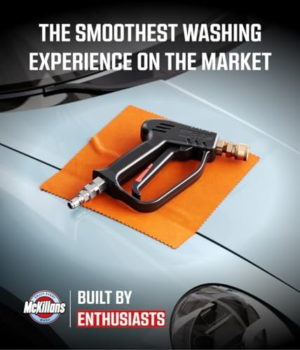 McKillans® Short Pressure Washer Gun with Swivel - High Pressure Water Handle with 3/8" Male Plug and 1/4” Quick Connector Coupler - Power Washer Gun Compatible with Foam Cannon - Car Wash Foam Gun - Image 2
