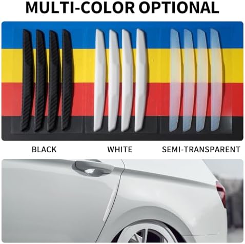 6 Inch 4Pcs 3D Carbon Fiber Texture Car Door Edge Protector Trim Strip Anti-Scratch and Anti-Collision Side Door Protectors Vehicle Exterior Accessories Sticker White - Image 6