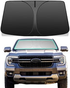 Windshield Sun Shade for Ford Ranger 2019-2024 Upgrade 4-Layer 240T Car Front Window Shade Foldable UV Ray Blocker Car Windshield Accessories to Keep Vehicle Interior Cool by Unknown