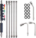 LIULO TOOL 9 Pack Pressure Washer Extension Wand, Stainless Steel Power Washer Lance with 6 Nozzle Tips for Gutter Cleaning, 3 Gutter Cleaner Attachments Curved Rod, 1/4 inch Quick Connect, 4000 PSI by LIULOTOOL