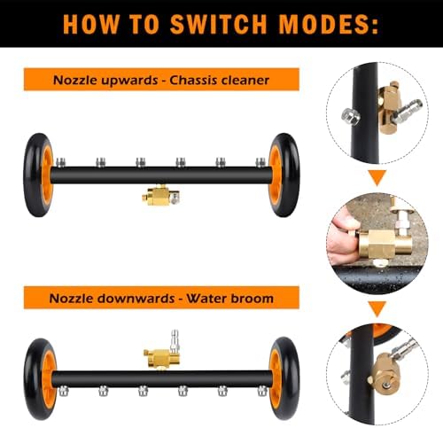 Undercarriage Pressure Washer Attachment with 6 Nozzles, 16" Water Broom - Image 6