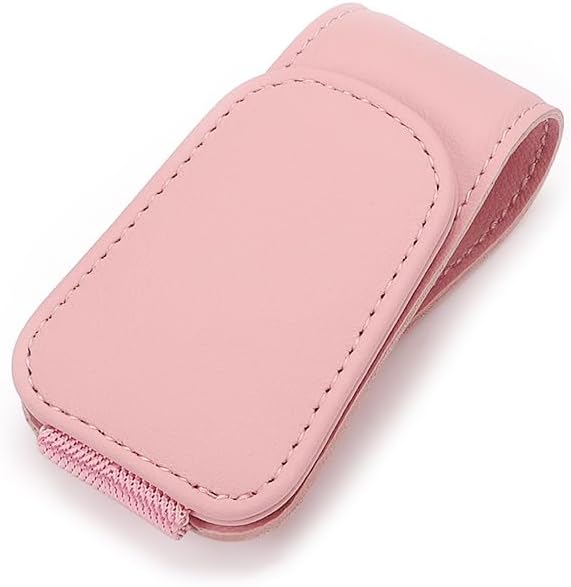 Sunglass Holder for Car, Magnetic Leather Eyeglass Hanger Clip for Car Sun Visor, Sunglasses Holder and Ticket Card Clip for Car Visor Accessories (1Pack Pink) - Image 7